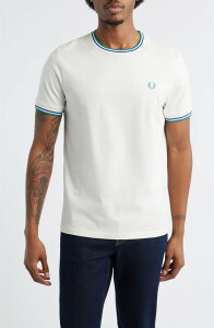 �t���b�h�y���[ �����Y �g�b�v�X T�V���c �R���g���X�g Fred Perry Contrastrim T-Shirt Snowhite/Deep Mint/Soft Echo �z���C�g