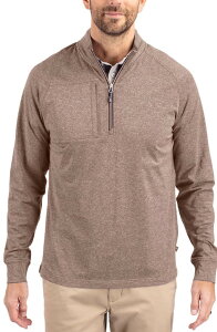 �J�b�^�[�A���h�o�b�N �����Y �A�E�^�[ �p�[�J�[�E�X�E�F�b�g �n�[�t�W�b�v Cutter & Buck Adapt Heather Quarter Zipullover Texas Orange Heather �w�U�[