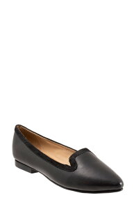 �g���b�^�[�Y ���f�B�[�X �V���[�Y �p���v�X Trotters Hannah Pointed Toe Flat Black �u���b�N