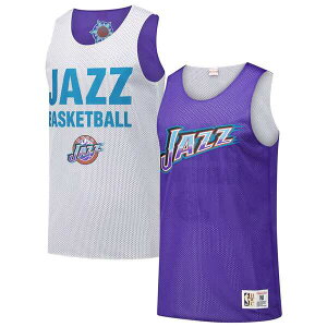 �~�b�`�F��&�l�X �����Y �g�b�v�X �V���c ���b�V�� �W���[�W�[ Men's Mitchell & Ness Purple Utah Jazz Hardwood Classics Reversible Mesh Practice Jersey Purple �p�[�v��