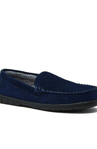 �����Y�G���h �����Y �V���[�Y �T���_�� �X�G�[�h Lands' End Flannelined Suede Slip On Moccasin Slippers Radiant Navy Suede �l�C�r�[