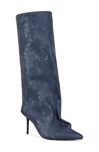 �A�U���A ���� ���f�B�[�X �V���[�Y �u�[�c�E���C���u�[�c AZALEA WANG Couture Crazy Pointy Toe Knee High Boot Blue �u���[
