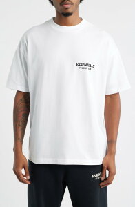 �t�B�A�I�u�S�b�h �����Y �g�b�v�X T�V���c ���S �O���t�B�b�N Fear of God Essentials Classic Fit Logo Graphic T-Shirt Bright White �z���C�g
