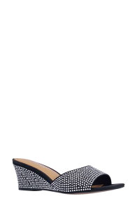 �W�F�C���j�[ ���f�B�[�X �V���[�Y �q�[�� �T���_�� J. Rene Coralie Wedge Slide Sandal Black �u���b�N