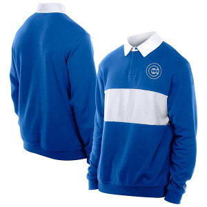 �j���[�G�� �����Y �g�b�v�X �|���V���c �J���[�u���b�N Men's New Era Royal Chicago Cubs Throwback Prep Colorblock Rugby Polo Royal