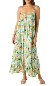 �I�j�[�� ���f�B�[�X �g�b�v�X �����s�[�X �v�����g �}�L�V O'Neill Gabriela Beach Print Maxi Sundress Nile Blue �u���[