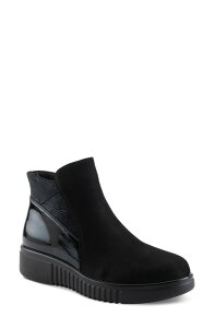 �t���N�T�X ���f�B�[�X �V���[�Y �u�[�c�E���C���u�[�c Flexus by Spring Step Baglama Bootie Black Faux Suede �u���b�N