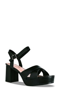 �^�b�`�A�b�v ���f�B�[�X �V���[�Y �q�[�� �v���b�g�t�H�[�� �T���_�� �A���N�� Touch Ups Toby Ankle Straplatform Sandal Black �u���b�N