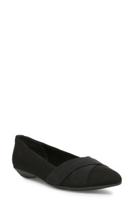 �A���N���C�� ���f�B�[�X �V���[�Y �p���v�X Anne Klein Oalise Pointed Toe Flat Black/ Black Fabric �u���b�N