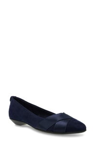 �A���N���C�� ���f�B�[�X �V���[�Y �p���v�X Anne Klein Oalise Pointed Toe Flat Dark Navy/ Dark Navy Fabric �l�C�r�[