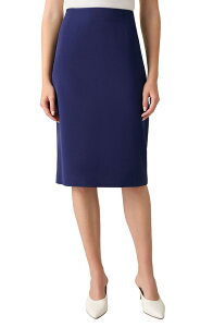 �J�X�p�[�� ���f�B�[�X �{�g���X�J�[�g �Ђ��� KASPER Classic Below Knee Length Skirt Kasper Navy �l�C�r�[