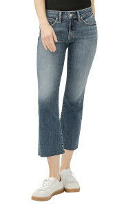 �V���o�[ �W�[���Y ���f�B�[�X �{�g���X �f�j���p���c Silver Jeans Co. Suki Curvy Raw Hemid Rise Kick Flare Jeans Glory
