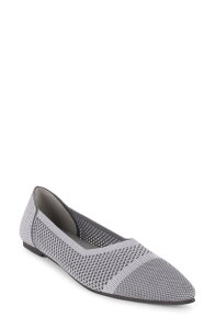 �^�n�� ���f�B�[�X �V���[�Y �p���v�X �j�b�g Tahari Antigua Knit Pointed Toe Flat Grey �O���[
