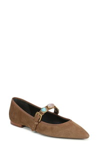 ���F���j�J �x�A�[�h ���f�B�[�X �V���[�Y �p���v�X Veronica Beard Selene Charms Pointed Toe Flat Chestnut