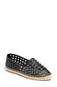 �T���N �Z�v�g ���f�B�[�X �V���[�Y �T���_�� �L���b�v Cinq Sept Rochel Cage Studded Espadrille Cap Toe Flat Black �u���b�N