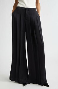 ���C�~�[ �u���b�N ���f�B�[�X �{�g���X ���M���X ���C�h���b�O �p���c �T�e�� Ramy Brook Yvette Satin Wide Leg Pants Black �u���b�N