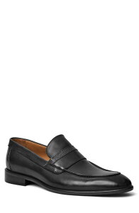 �u���[�m�}�O�� �����Y �V���[�Y ���[�t�@�[ Bruno Magli Severino Apron Toe Loafer Black Calf �u���b�N
