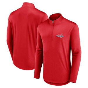 �t�@�i�e�B�N�X �����Y �A�E�^�[ �W���P�b�g�E�u���]�� ���b�N�l�b�N �L���b�v Men's Fanatics Branded Red Washington Capitals Mock Neck Quarter-Zip Top Red ���b�h