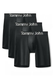 トミージョン メンズ アンダーウェア ボクサーパンツ Tommy John 3-Pack 360 Sport 8-Inch Essentials Boxer Briefs Black ブラック