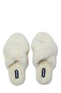 �����Y�G���h ���f�B�[�X �V���[�Y �T���_�� Lands' End Fluffy Slide House Slippers Natural