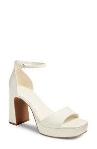 �r�[�s�[ ���f�B�[�X �V���[�Y �q�[�� �v���b�g�t�H�[�� �T���_�� �A���N�� BP. Helix Platform Ankle Strap Sandal White Ice �z���C�g