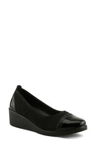 �t���N�T�X ���f�B�[�X �V���[�Y �p���v�X �v���b�g�t�H�[�� �L���b�v Flexus by Spring Step Macadi Cap Toe Platform Wedge Pump Black �u���b�N