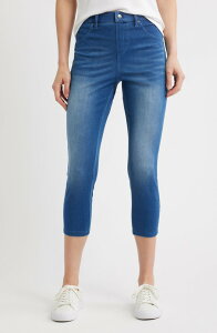 �q���[ ���f�B�[�X �{�g���X �f�j���p���c �L���b�v ���M���X Hue Ultrasoft Denim Capri Leggings Med Wash �f�j��