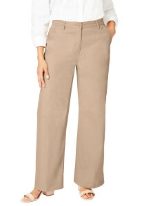 �W�F�V�J�����h�� ���f�B�[�X �{�g���X ���M���X �R�b�g�� Jessica London Stretch Cotton Chino Wide-Leg Trouser New Khaki �J�[�L