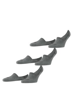 �t�@���P �����Y �A���_�[�E�F�A �C�� �R�b�g�� Falke Step Cotton 3-Pack High Cut No Show Socks Light Grey Melange �O���[