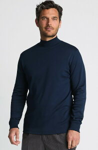 �����Y�G���h �����Y �g�b�v�X T�V���c �^�[�g���l�b�N �R�b�g�� Lands' End Cotton Supima Mock Turtleneck Radiant Navy �l�C�r�[