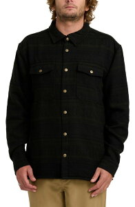 �r���{�� �����Y �g�b�v�X �V���c Billabong Lodge Jacquard Snap Front Shirt Dark Military