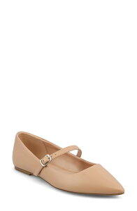 �~�A ���f�B�[�X �V���[�Y �p���v�X MIAviba Mary Jane Pointed Toe Flat Beige �x�[�W��