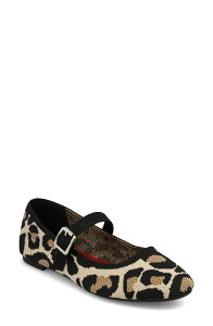 �~�A ���f�B�[�X �V���[�Y �p���v�X �j�b�g MIA Brita-C Knit Mary Jane Flat Leopard Print �A�j�}��