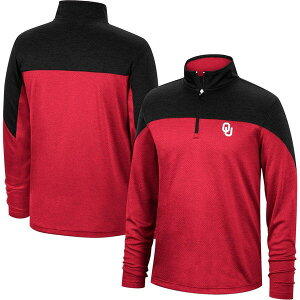 �g�b�v�I�u�U���[���h �����Y �A�E�^�[ �W���P�b�g�E�u���]�� Men's Top of the World Crimson/Heathered Black Oklahoma Sooners Textured Color Block Quarter-Zip Top Crimson �N�����]��