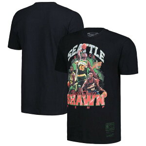 �~�b�`�F��&�l�X �����Y �g�b�v�X T�V���c Men's Mitchell & Nesshawn Kemp Black Seattle SuperSonics Hardwood Classics Bling Concert Player T-Shirt Black �u���b�N