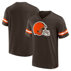 �t�@�i�e�B�N�X �����Y �g�b�v�X T�V���c V�l�b�N �W���[�W�[ Men's Fanatics Branded Brown Cleveland Browns Jersey Tackle V-Neck T-Shirt Brown �u���E��