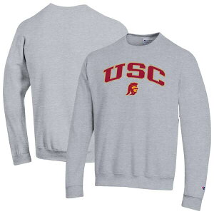 �`�����s�I�� �����Y �A�E�^�[ �p�[�J�[�E�X�E�F�b�g �V���c ���S Men'sChampion Heather Gray USC Trojans Arch Over Logo Pullover Sweatshirt Heather Gray �O���[