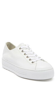 �|�[���E�O���[�� ���f�B�[�X �V���[�Y �X�j�[�J�[ �v���b�g�t�H�[�� Paul Green Bixby Platform Sneaker Wht Lea