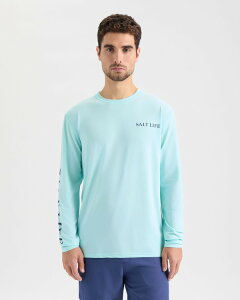 �\���g���C�t �����Y �g�b�v�X �V���c Salt Life On Holiday SLX Performance Long Sleeve Light Aruba Heather �w�U�[