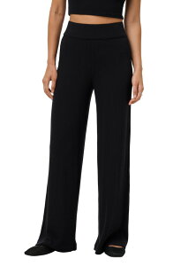 �g���r�X�}�q���[ ���f�B�[�X �{�g���X ���M���X ���C�h���b�O �p���c TravisMathew Evening Retreat Rib Wide Leg Pull-On Pants Black �u���b�N