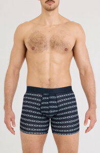 �T�b�N�X �����Y �A���_�[�E�F�A �{�N�T�[�p���c SAXX Smooth Luxe Micro Modal Boxer Briefs Link Stripe-Dark Ink �X�g���C�v