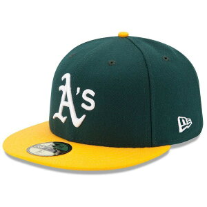 �j���[�G�� ���f�B�[�X �A�N�Z�T���[ �X�q Men's New Era Green/Yellow Oakland Athletics Home Authenticollection-Field 59FIFTY Fitted Hat Green �O���[��