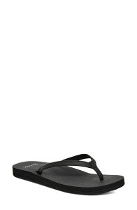 �T�k�[�N ���f�B�[�X �V���[�Y �T���_�� Sanuk Yoga Joy II Flip Flop Black �u���b�N