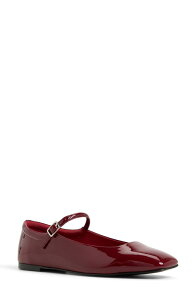 �A���h ���f�B�[�X �V���[�Y �p���v�X ALDO Kristyn Mary Jane Flat Dark Red ���b�h