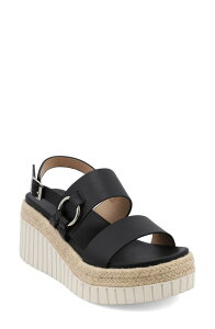 �~�A ���f�B�[�X �V���[�Y �T���_�� �v���b�g�t�H�[�� MIA Yuna Espadrille Platform Wedge Black �u���b�N
