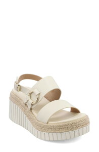 �~�A ���f�B�[�X �V���[�Y �T���_�� �v���b�g�t�H�[�� MIA Yuna Espadrille Platform Wedge Bone