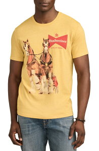 ���b�L�[�u�����h �����Y �g�b�v�X T�V���c �R�b�g�� �O���t�B�b�N Lucky Brand Budweiser Clydesdale Horse Cotton Graphic T-Shirt Golden Glow