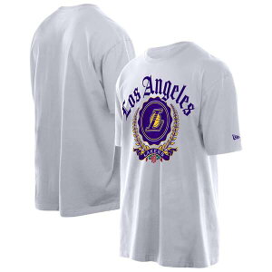 �j���[�G�� �����Y �g�b�v�X T�V���c Men's New Era White Los Angeles Lakers Throwback Prep Oversized T-Shirt White �z���C�g