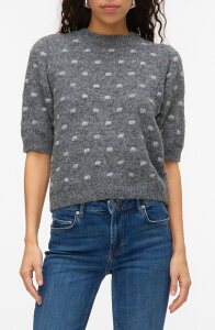 ���F�����[�_ ���f�B�[�X �A�E�^�[ �p�[�J�[�E�X�E�F�b�g �N���[�l�b�N �Z�[�^�[ VERO MODA Novah Dotty Crewneck Sweater Dark Grey Melange De �O���[