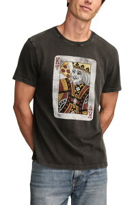 ���b�L�[�u�����h �����Y �g�b�v�X T�V���c �R�b�g�� �O���t�B�b�N Lucky Brand Pizza King Cotton Graphic T-Shirt Jet Black �u���b�N